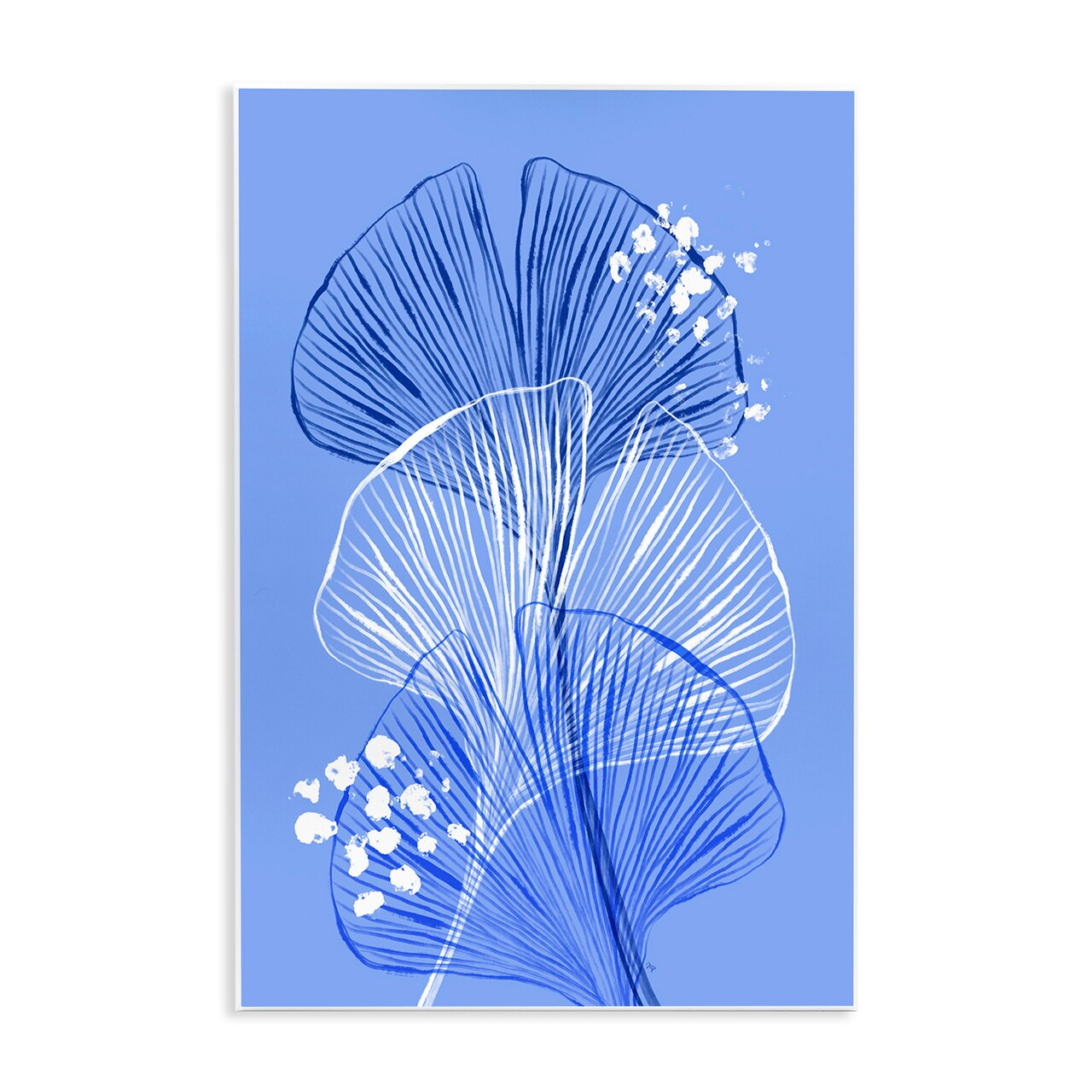 Stupell Industries Layered Blue Gingkoes Wall Plaque Design by Martina Pavlova
